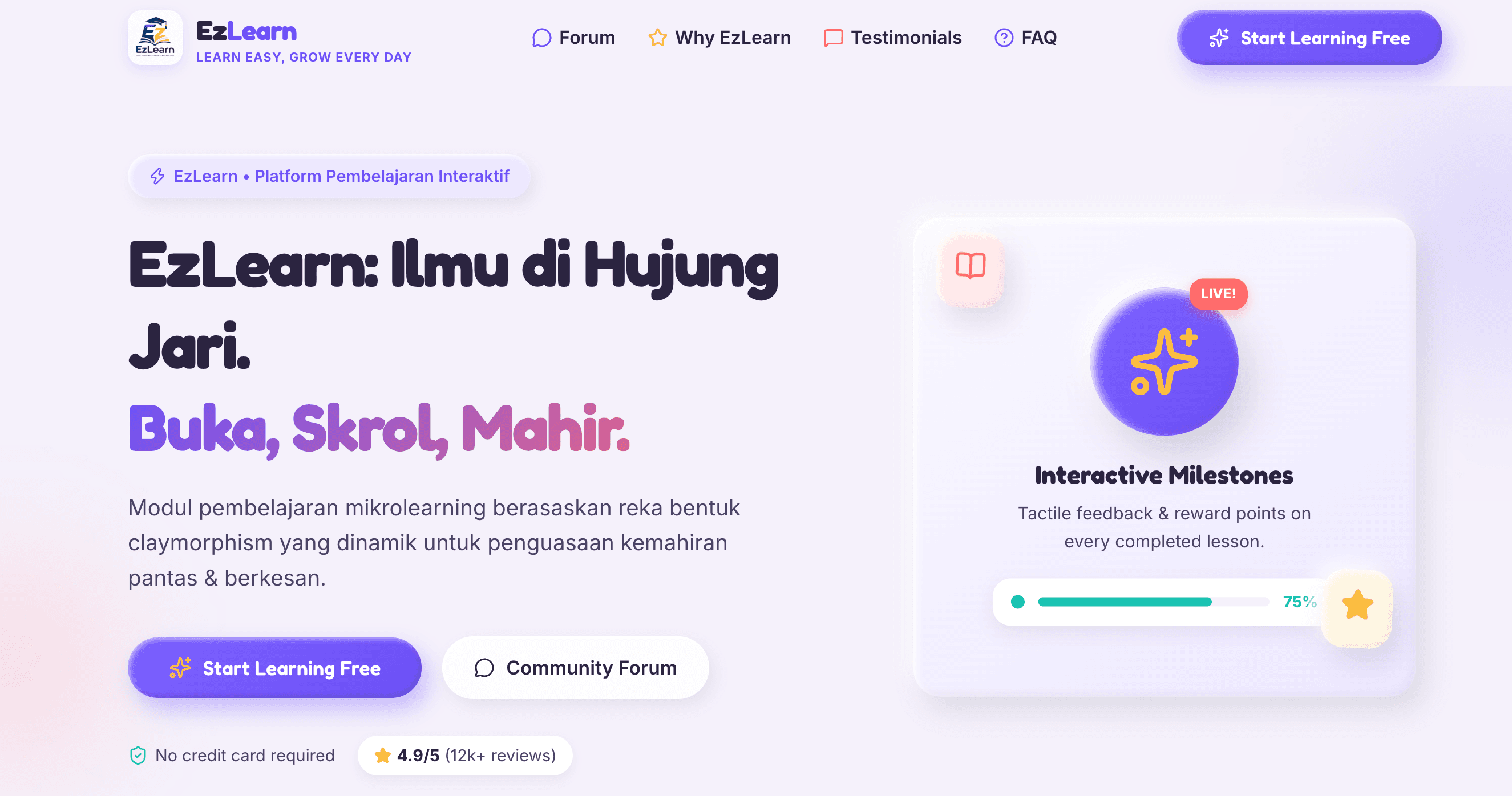 Educational platform preview for EduHub