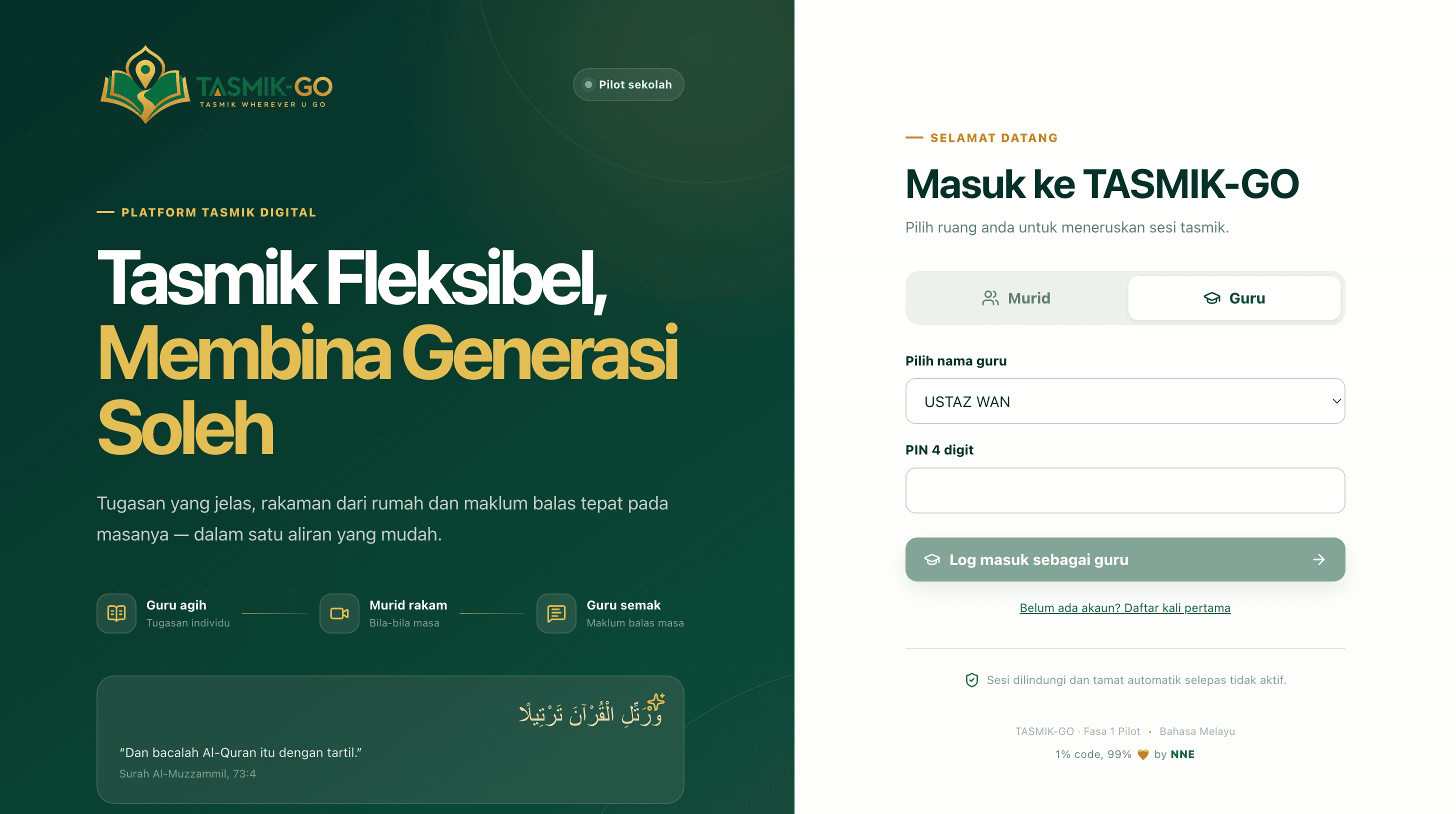 TasmikGo digital Quran reading progress platform preview